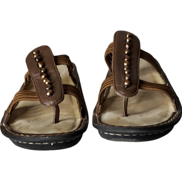 Alagria Pisa Comfort Sandal Bronze Faux Pearl Embellished Boho size 38 - Picture 8 of 9